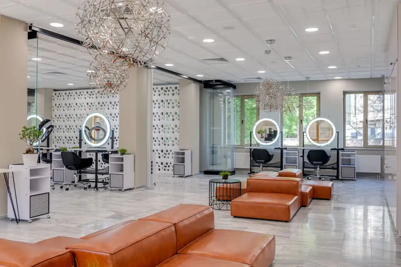 Elegant salon interior showcasing sophisticated design