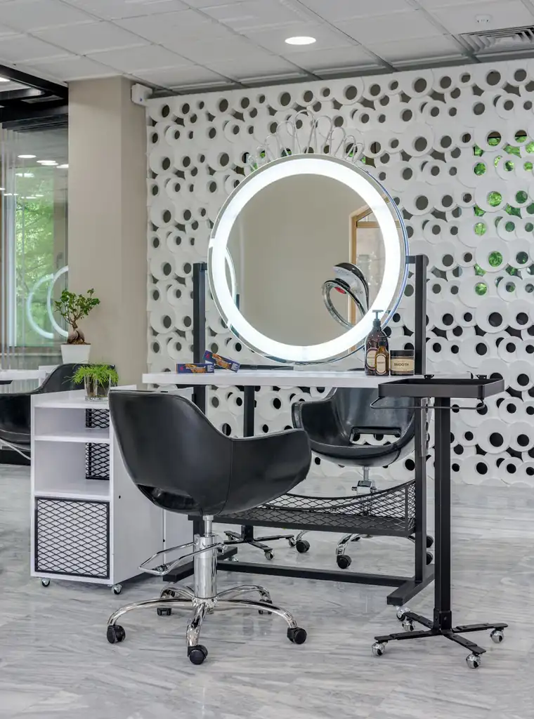 Bridal beauty prep area