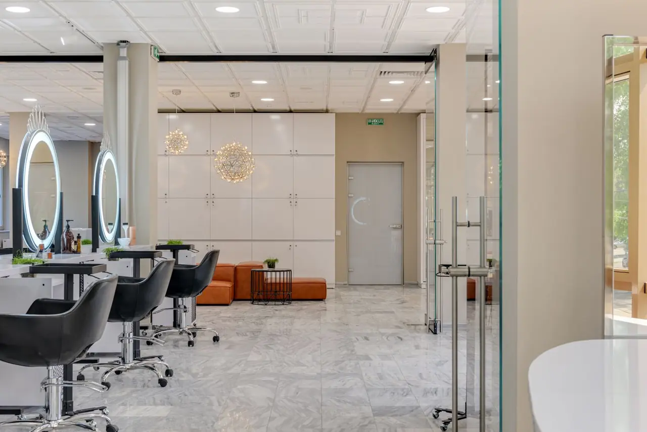 Bright beauty salon interior